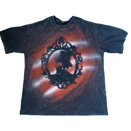 orange spooky skeleton t-shirt