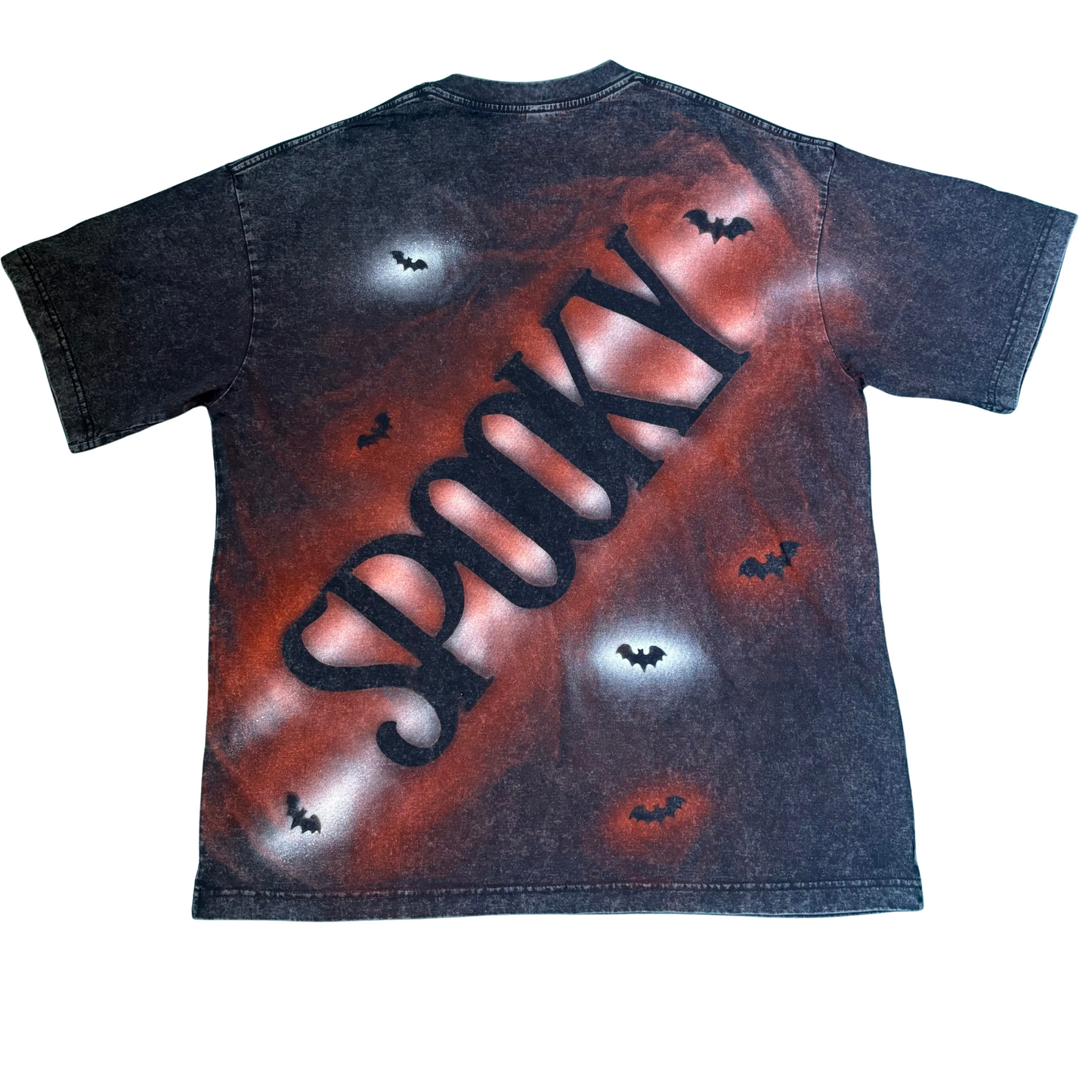 orange spooky skeleton t-shirt